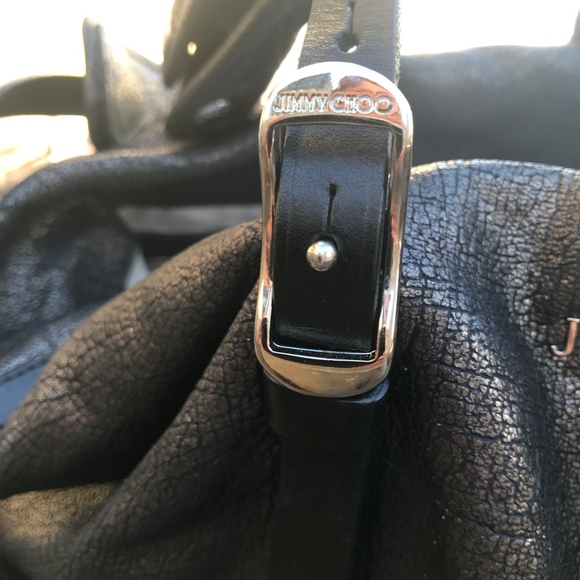 Unique Jimmy Choo Textured Gunmetal Handbag/Tote - Picture 7 of 7